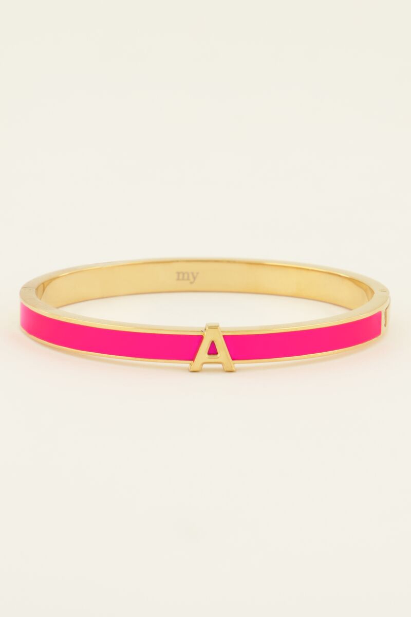 Fuchsia initial bracelet