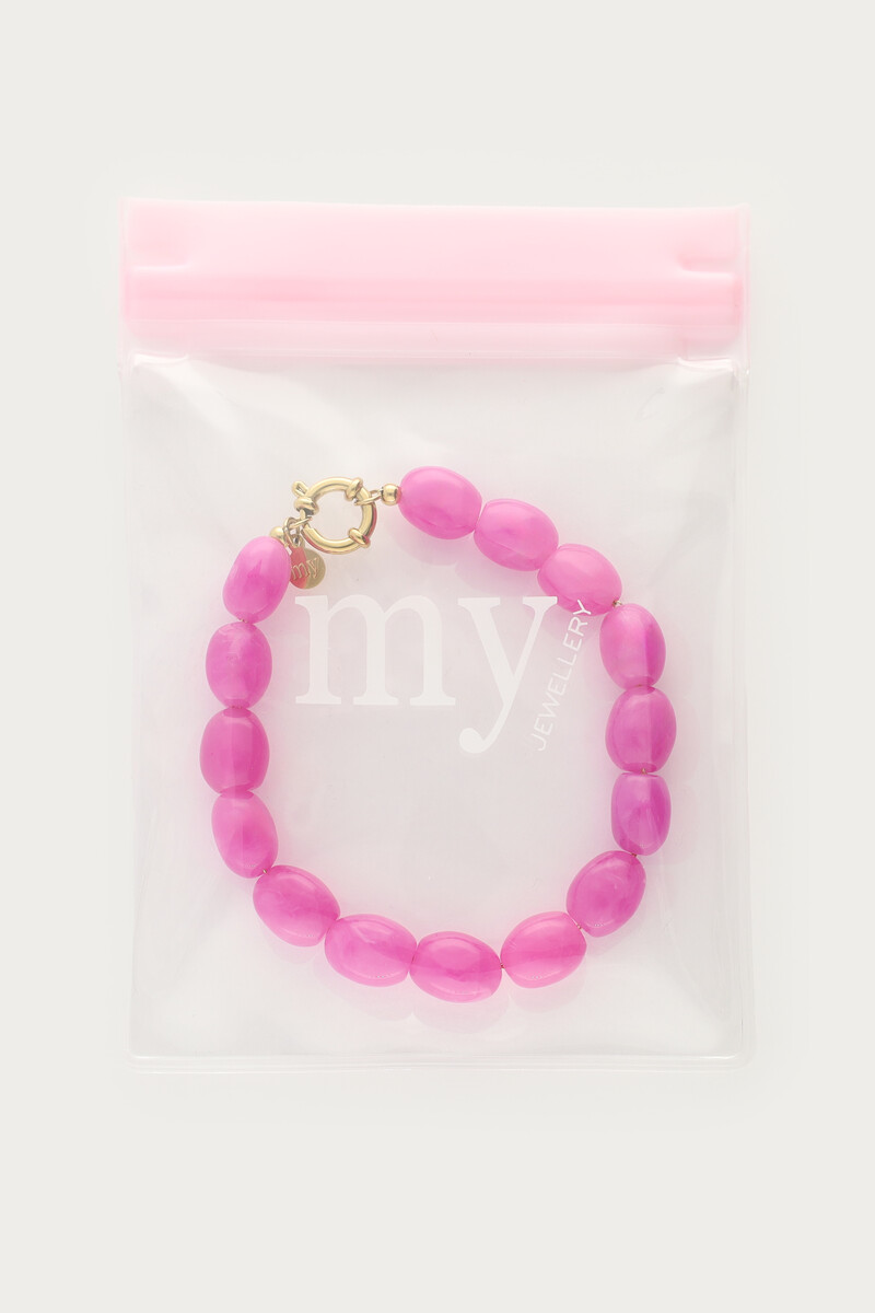 Fuchsia minimalist beaded bracelet | My Jewellery