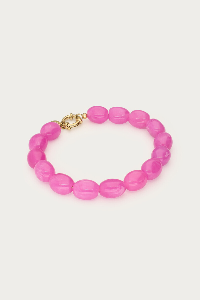 Fuchsia minimalist beaded bracelet | My Jewellery