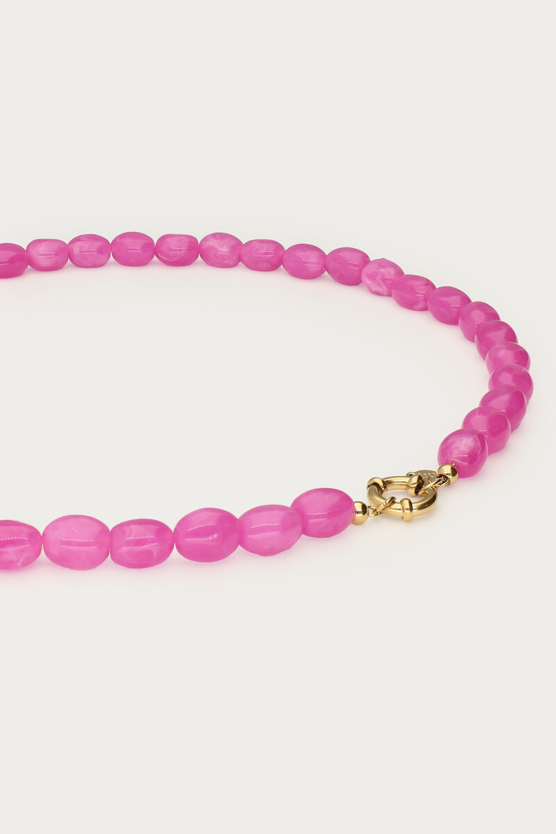 Fuchsia minimalist beaded necklace | My Jewellery