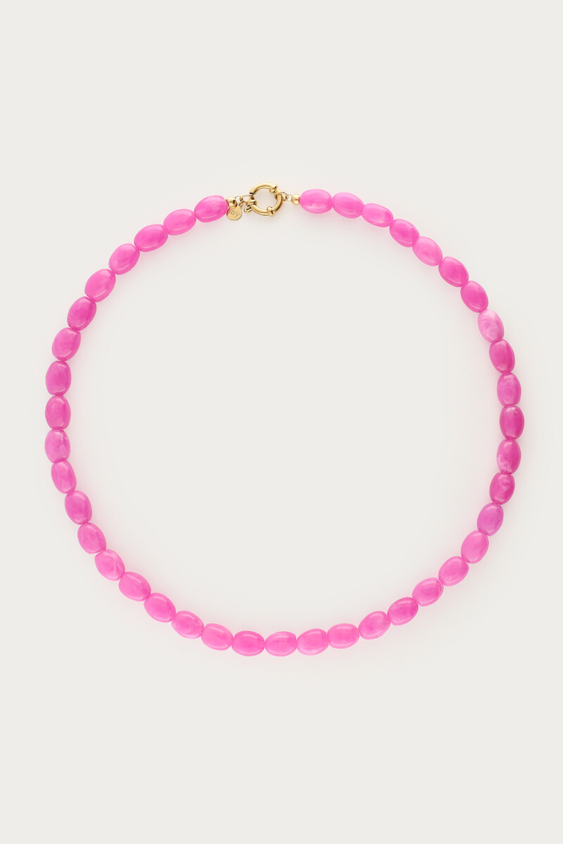 Fuchsia minimalistische kralenketting