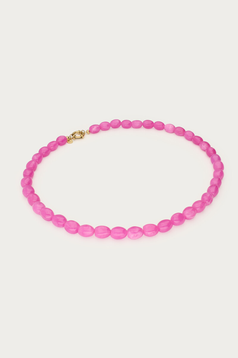 Fuchsia minimalist beaded necklace | My Jewellery