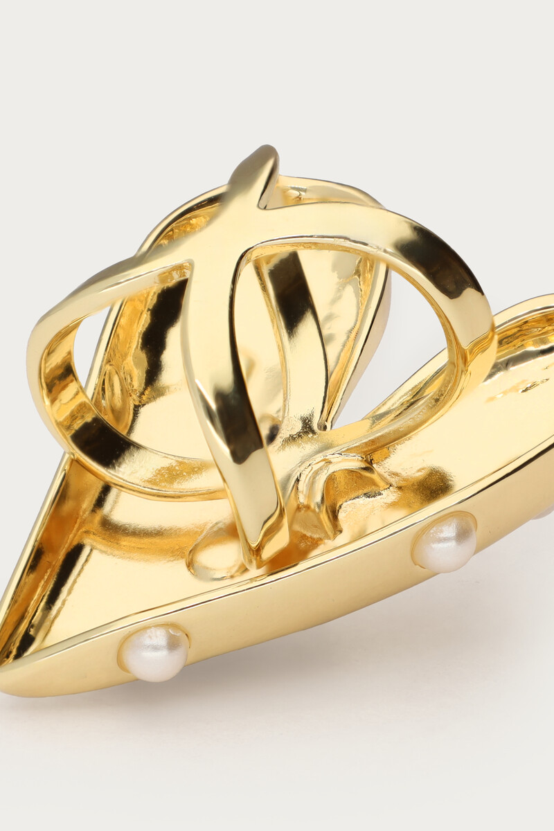 Charm scarf heart with imitation pearls | My Jewellery