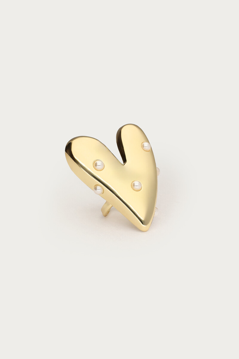 Charm scarf heart with imitation pearls | My Jewellery