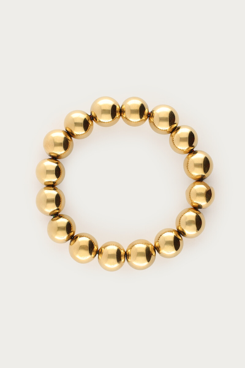 Gold coloured elastic bracelet chunky beads | My Jewellery