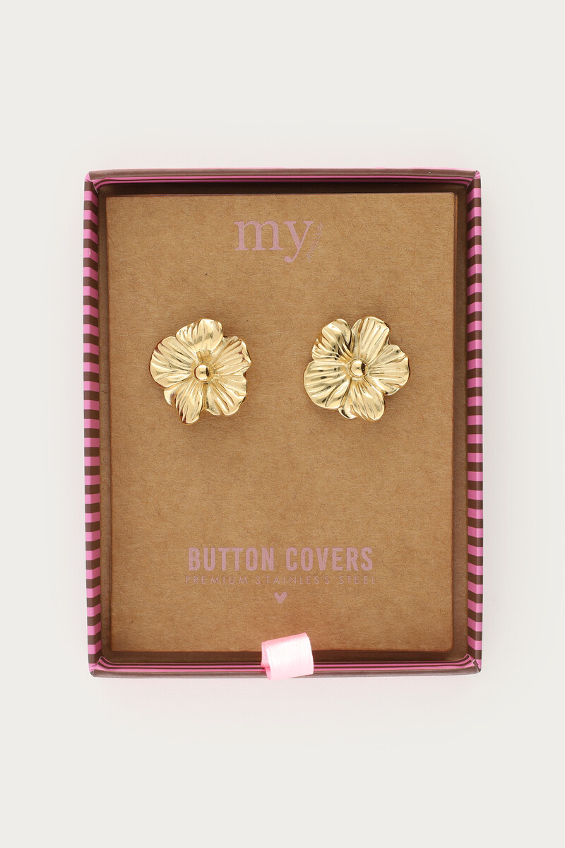 Gold colored flower buttons set | My Jewellery