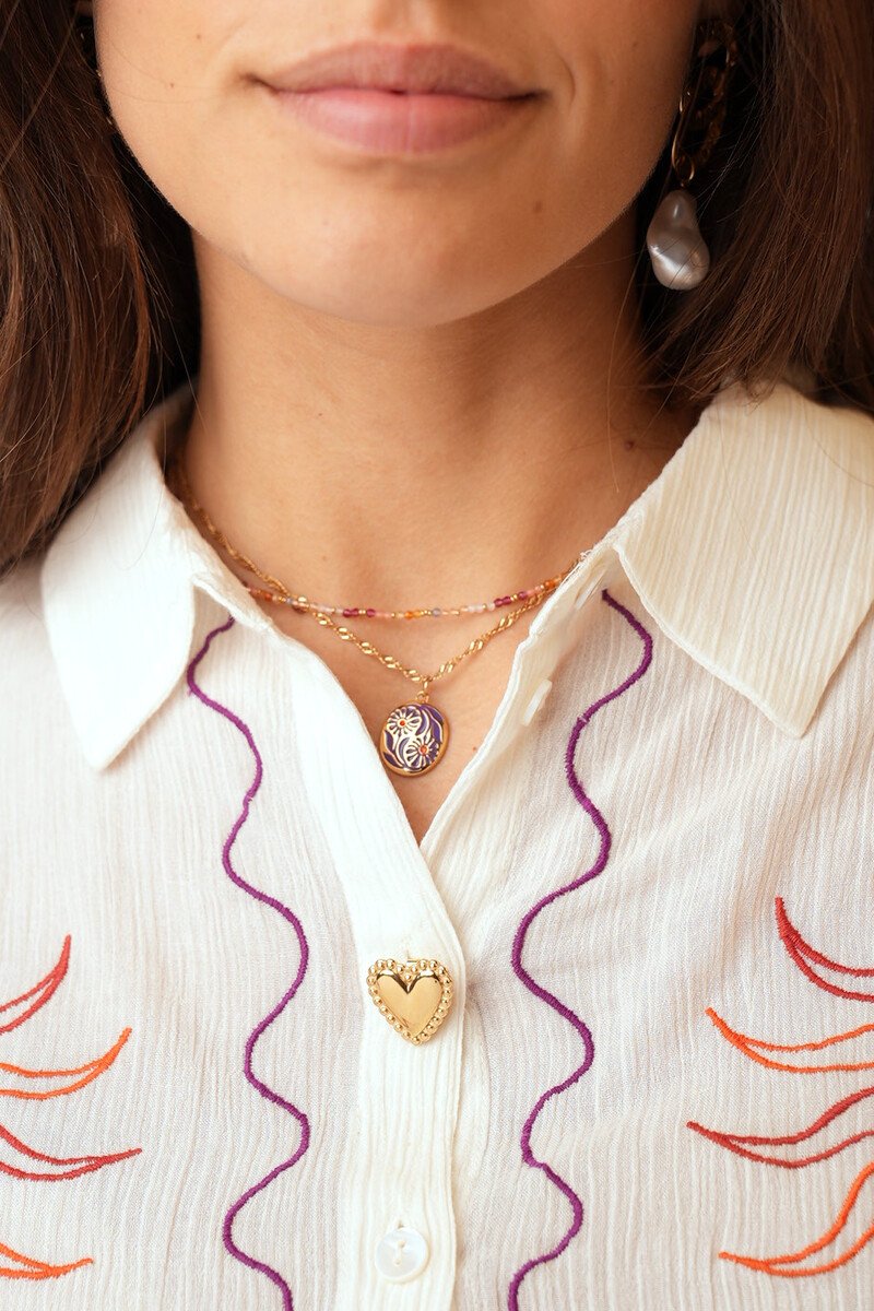 Gold coloured hearts button | My Jewellery