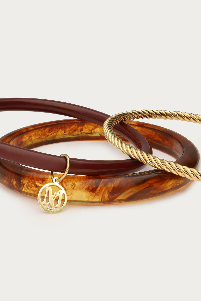 Gold-coloured bangle set resin | My Jewellery