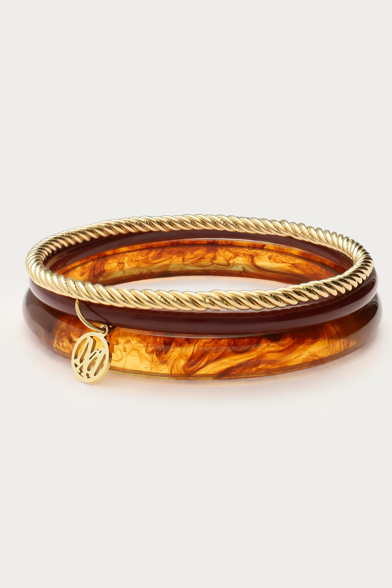 Gold-coloured bangle set resin | My Jewellery