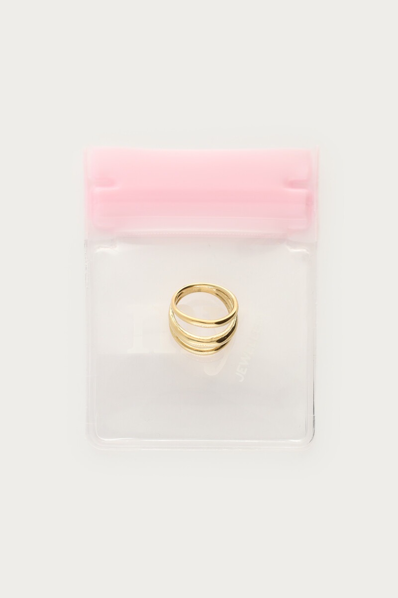 Gold-coloured scarf charm with rows | My Jewellery