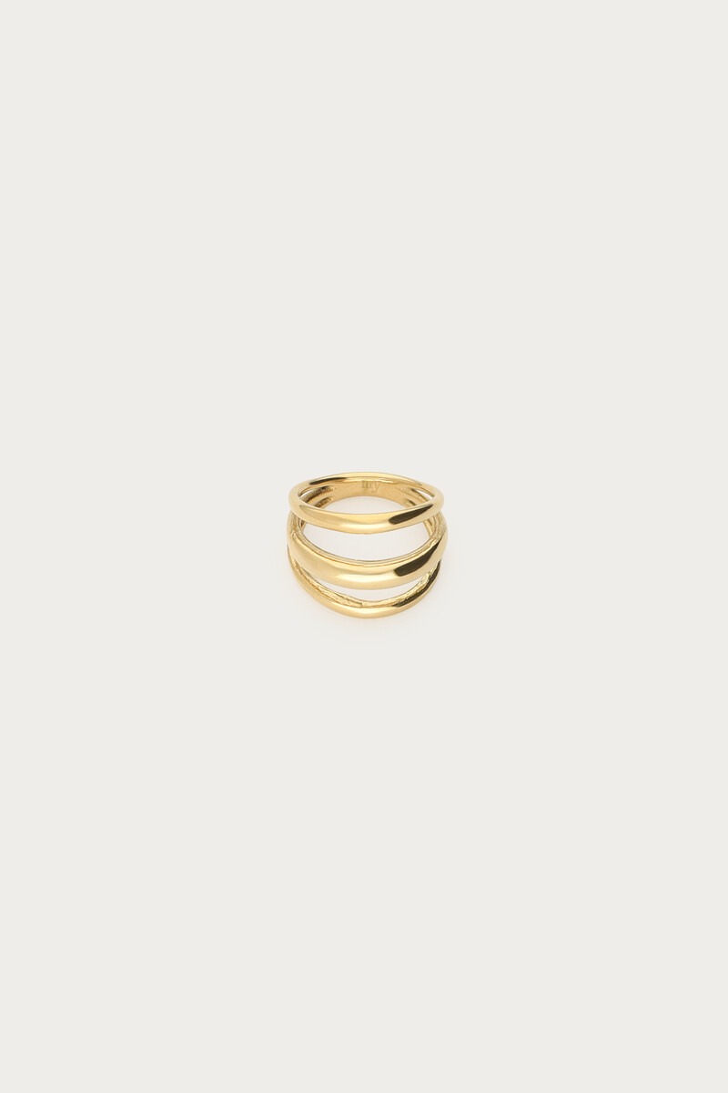 Gold-coloured scarf charm with rows | My Jewellery