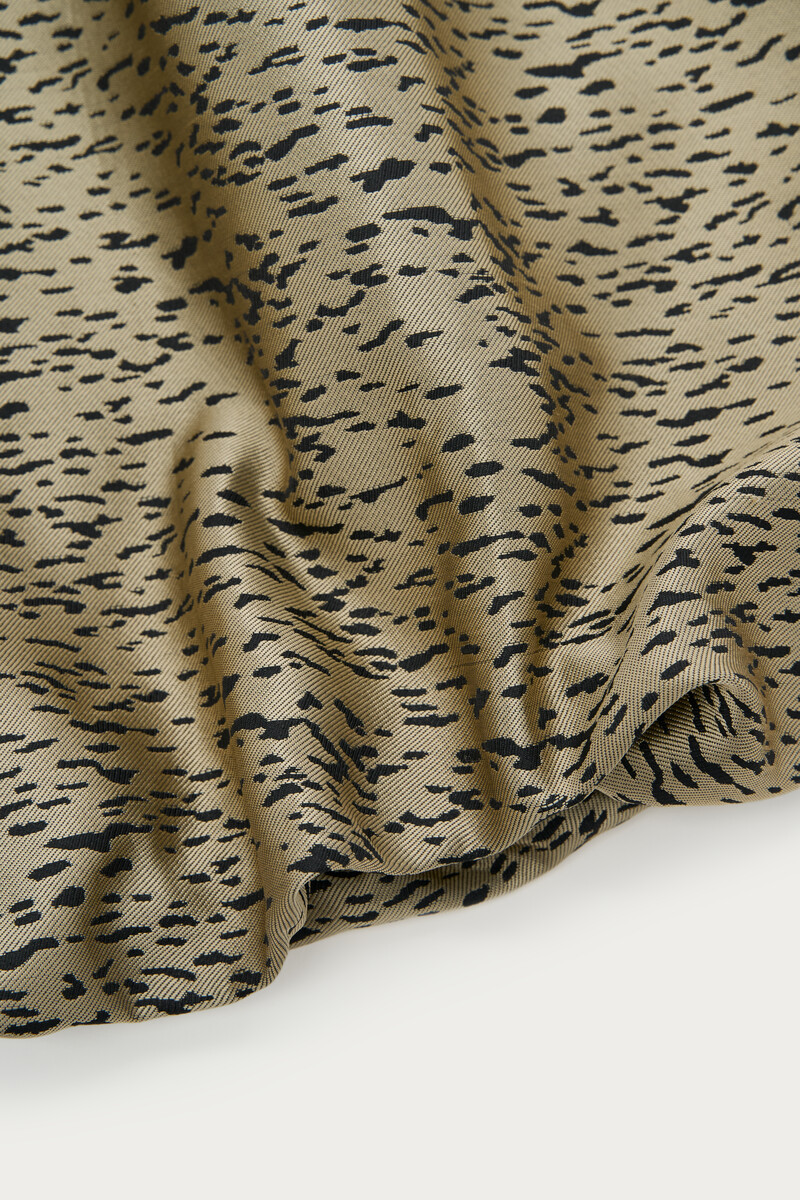 Gold-coloured short balloon skirt with animal print | My Jewellery