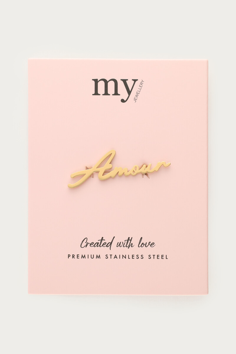 Gold coloured brooch Amour | My Jewellery