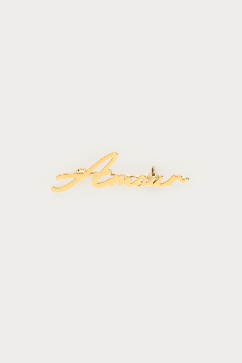 Gold coloured brooch Amour | My Jewellery