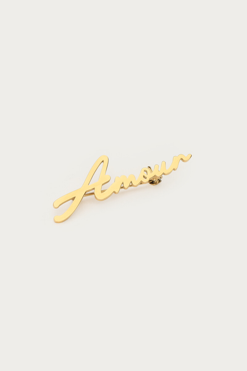 Gold coloured brooch Amour | My Jewellery