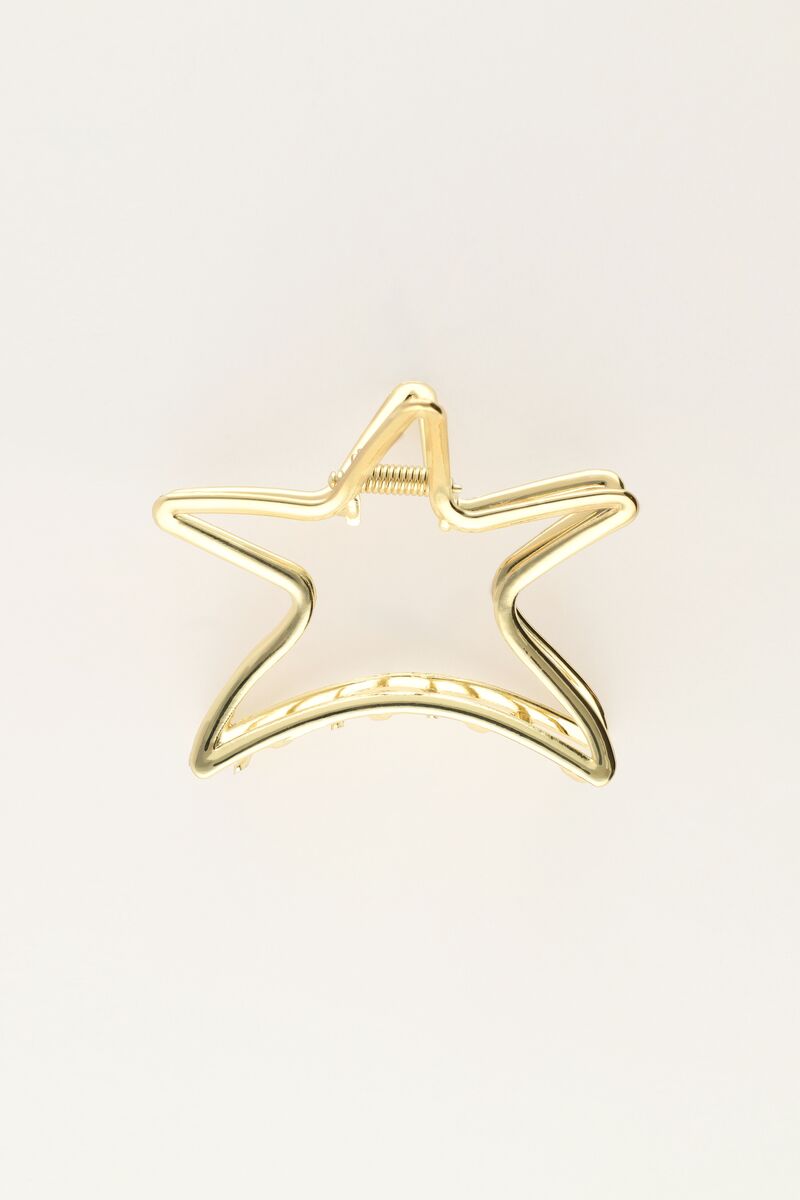 Gold hair clip with large star | My Jewellery