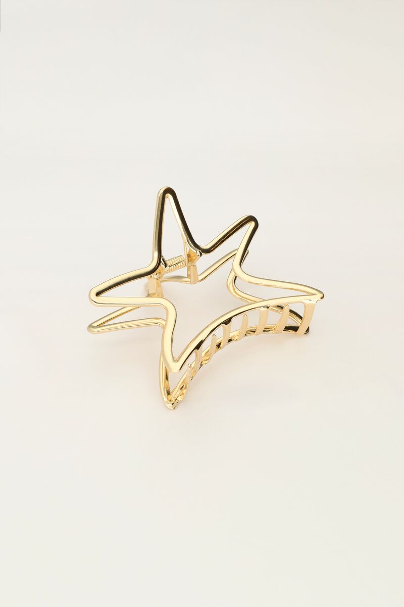 Gold hair clip with large star | My Jewellery