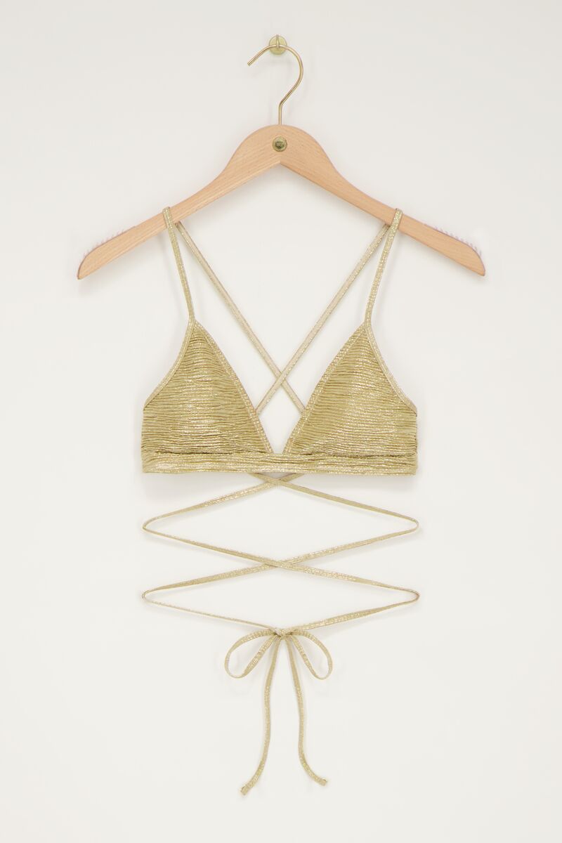 Gold triangle bikini top with double straps | My Jewellery