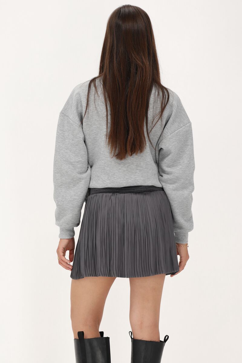 Grey pleated skirt with elasticated waistband | My Jewellery
