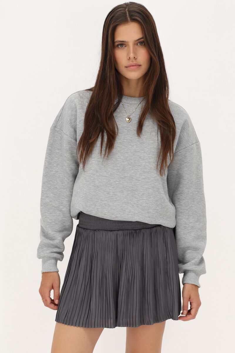 Grijs plissé rokje met elastische band