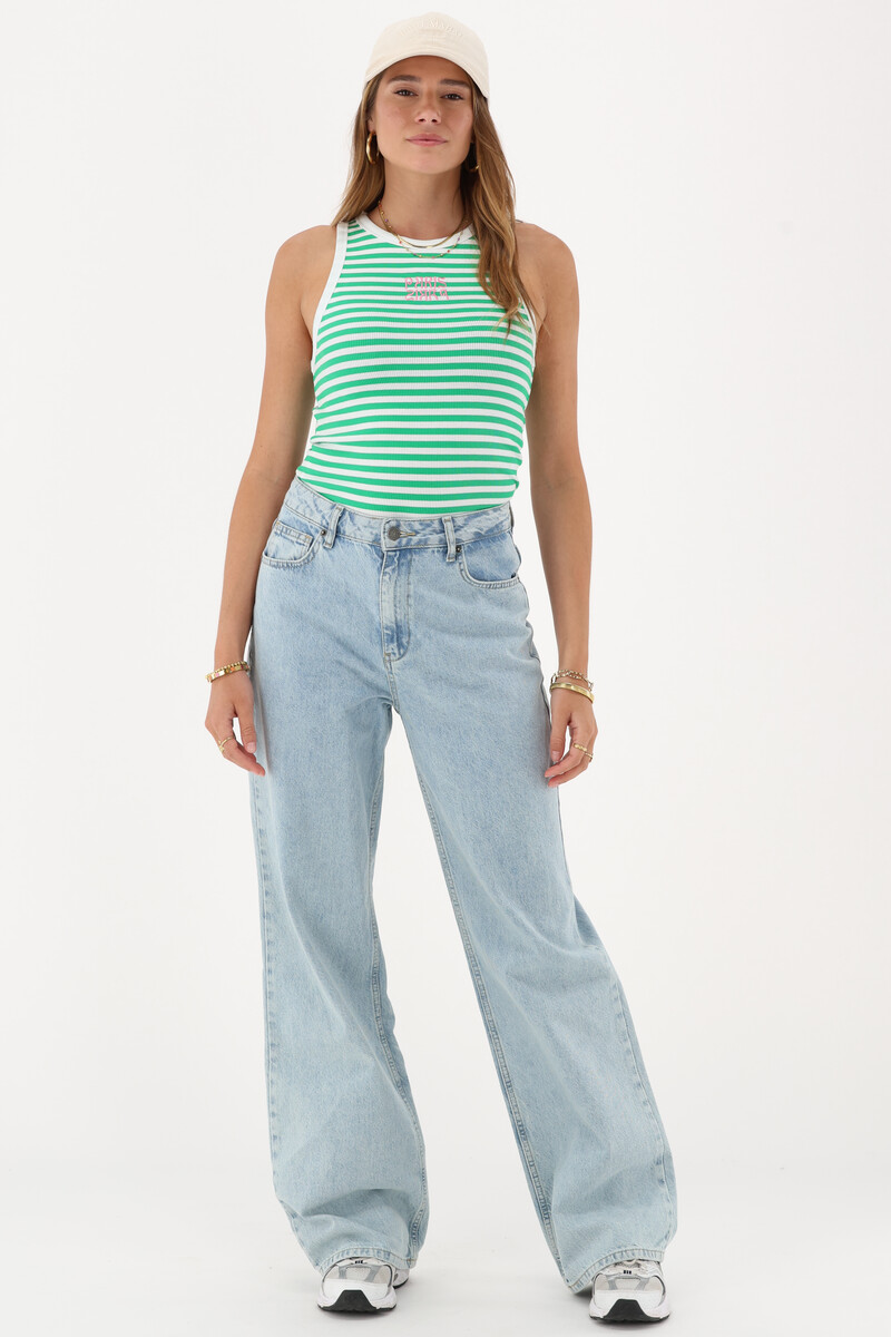  Green and white striped tank top | My Jewellery