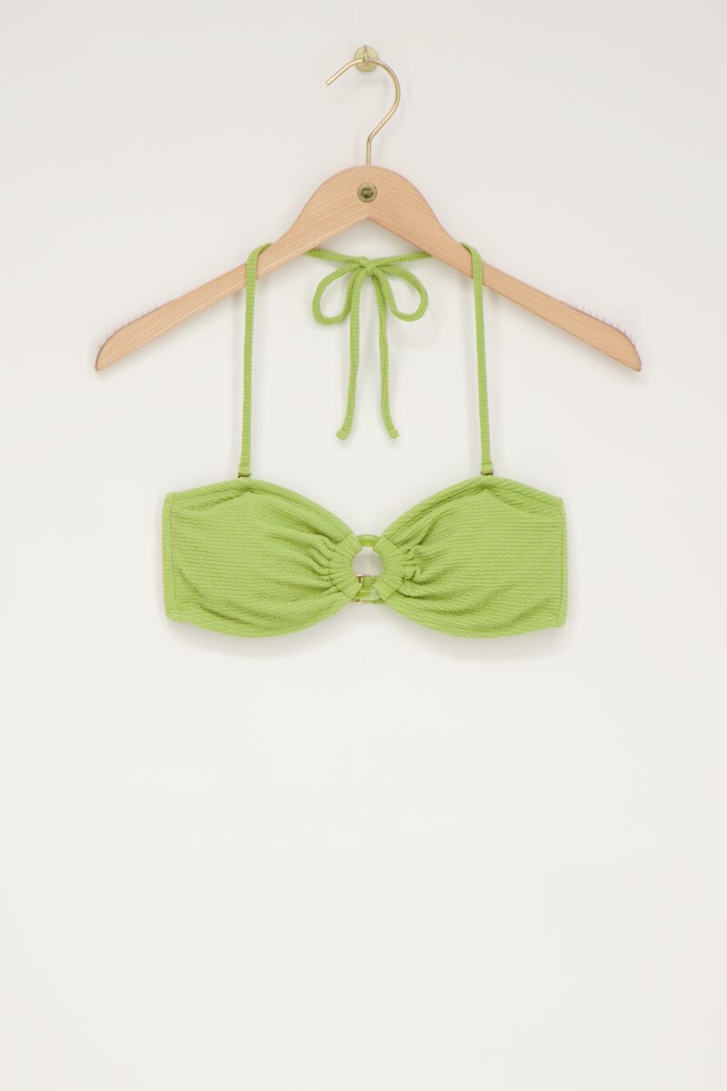 Green bandeau bikini top with lurex | My Jewellery