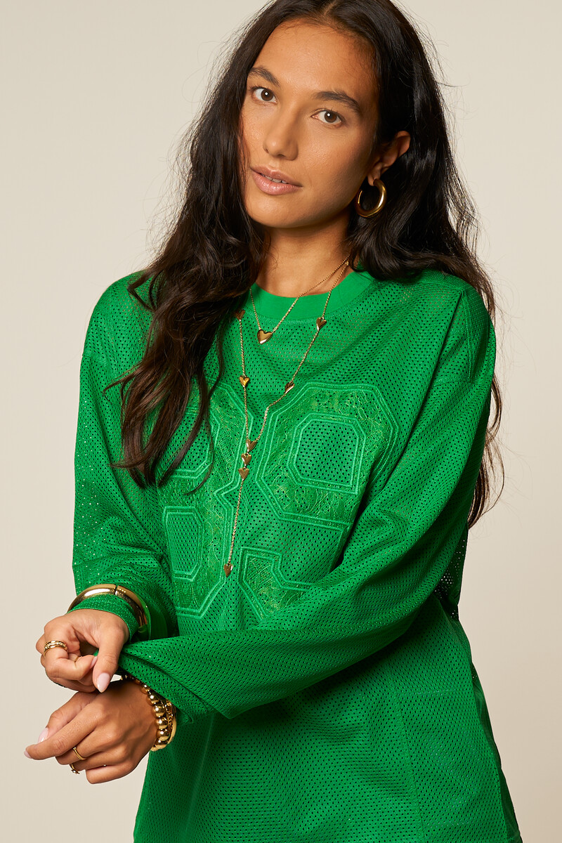 Green baseball T-shirt with long sleeves | My Jewellery