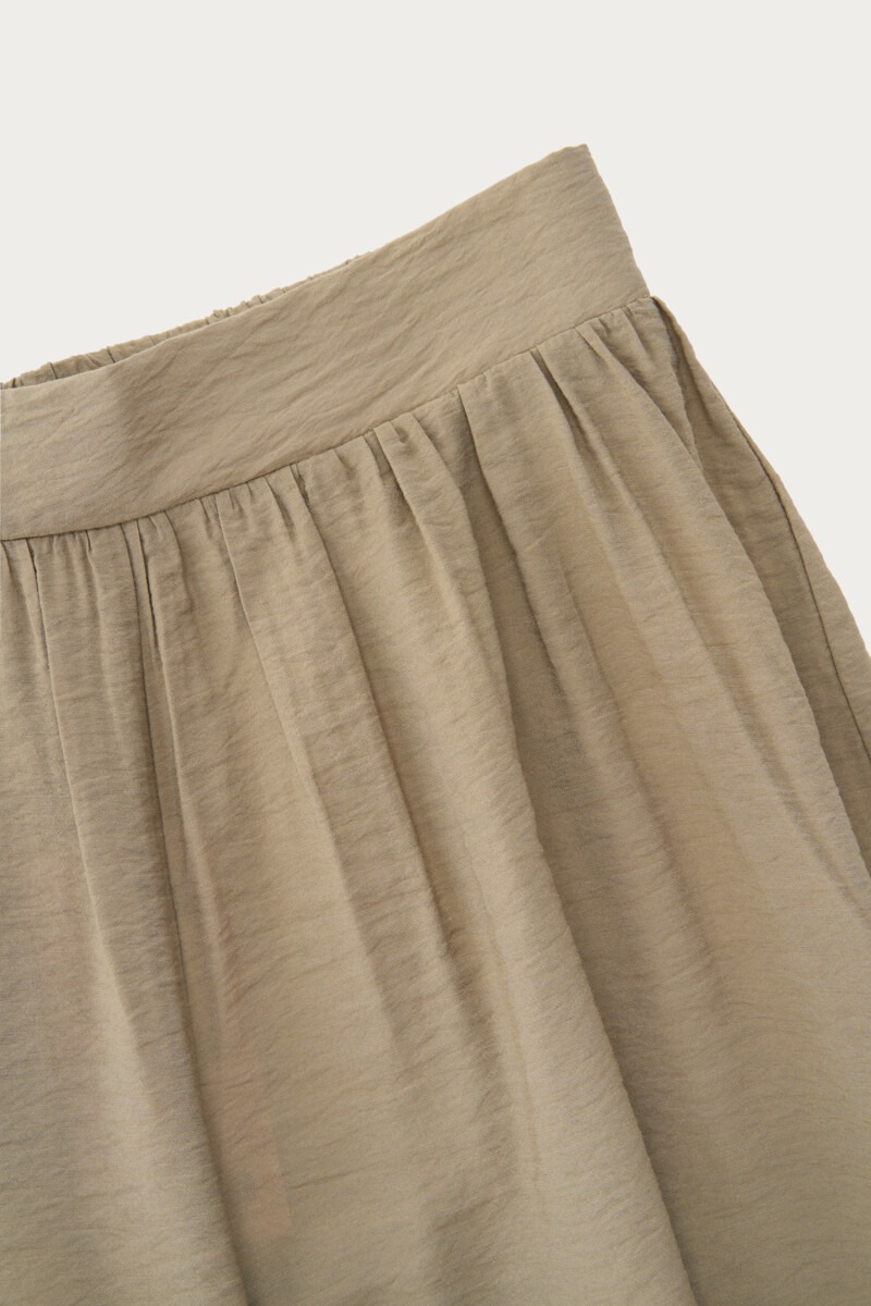 Green basic wide leg trousers with elastic band | My Jewellery