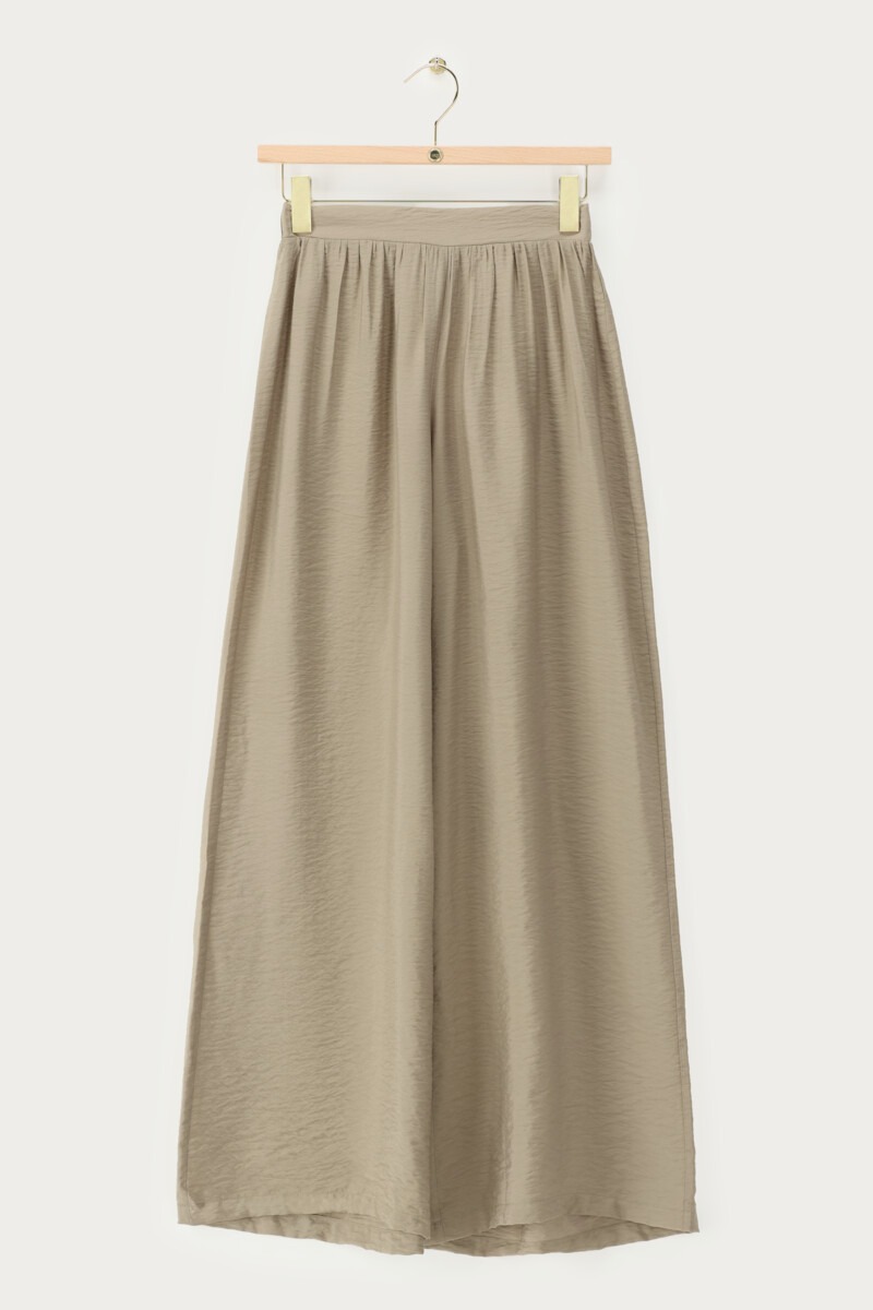 Green basic wide leg trousers with elastic band | My Jewellery