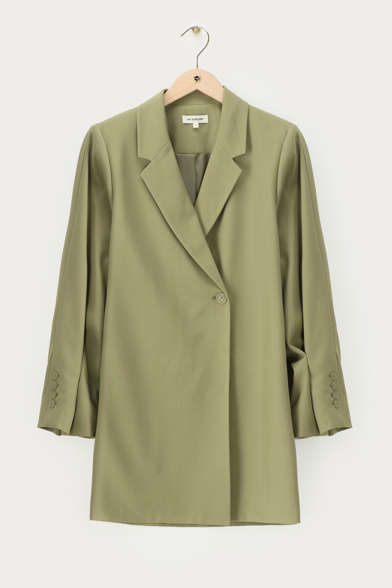 Grüner Blazer Mit Langen Ärmeln Und Knöpfen | My Jewellery