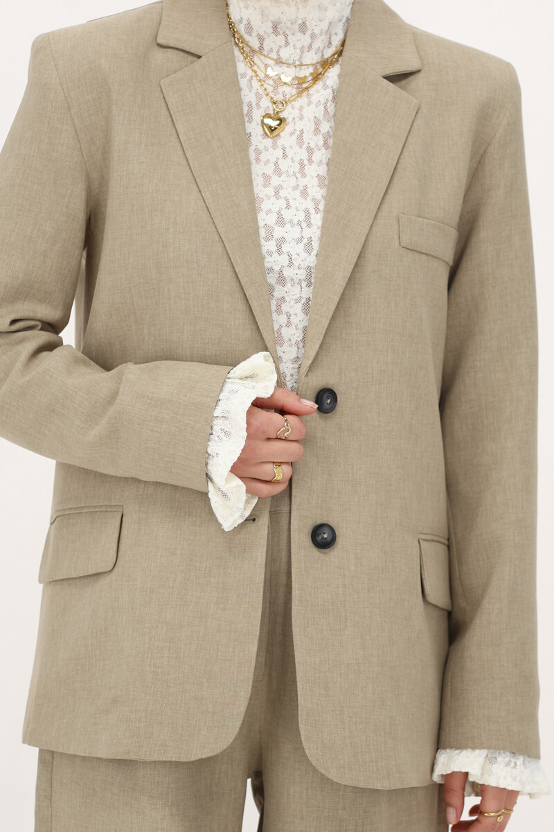 Green blazer with split