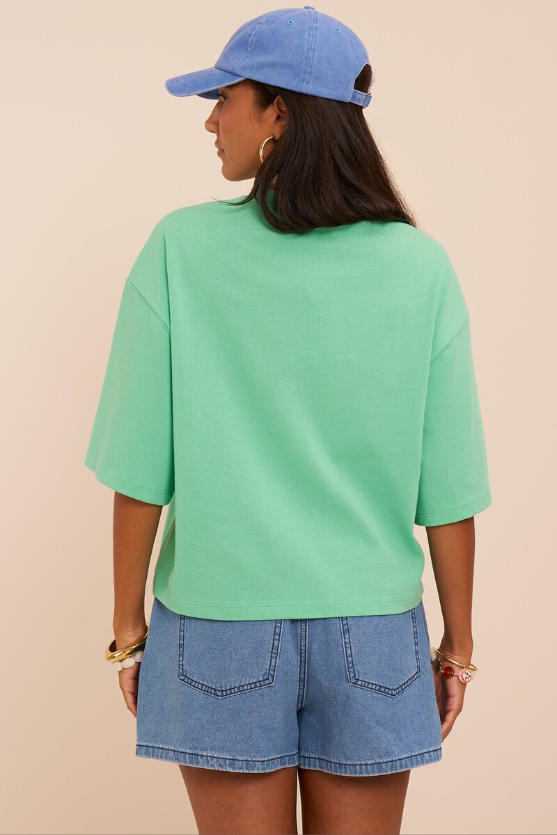 Green boxy T-shirt 'Sotto il soleil' | My Jewellery