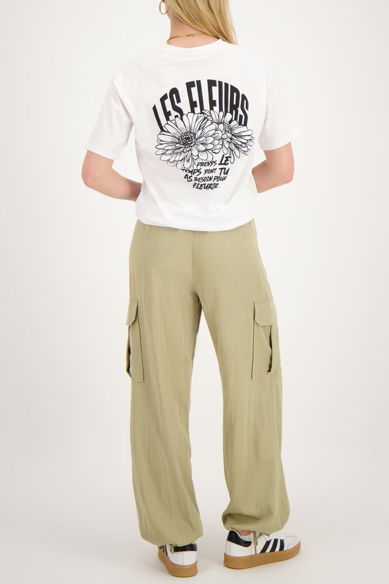 Green cargo pants with elasticated waistband | My Jewellery