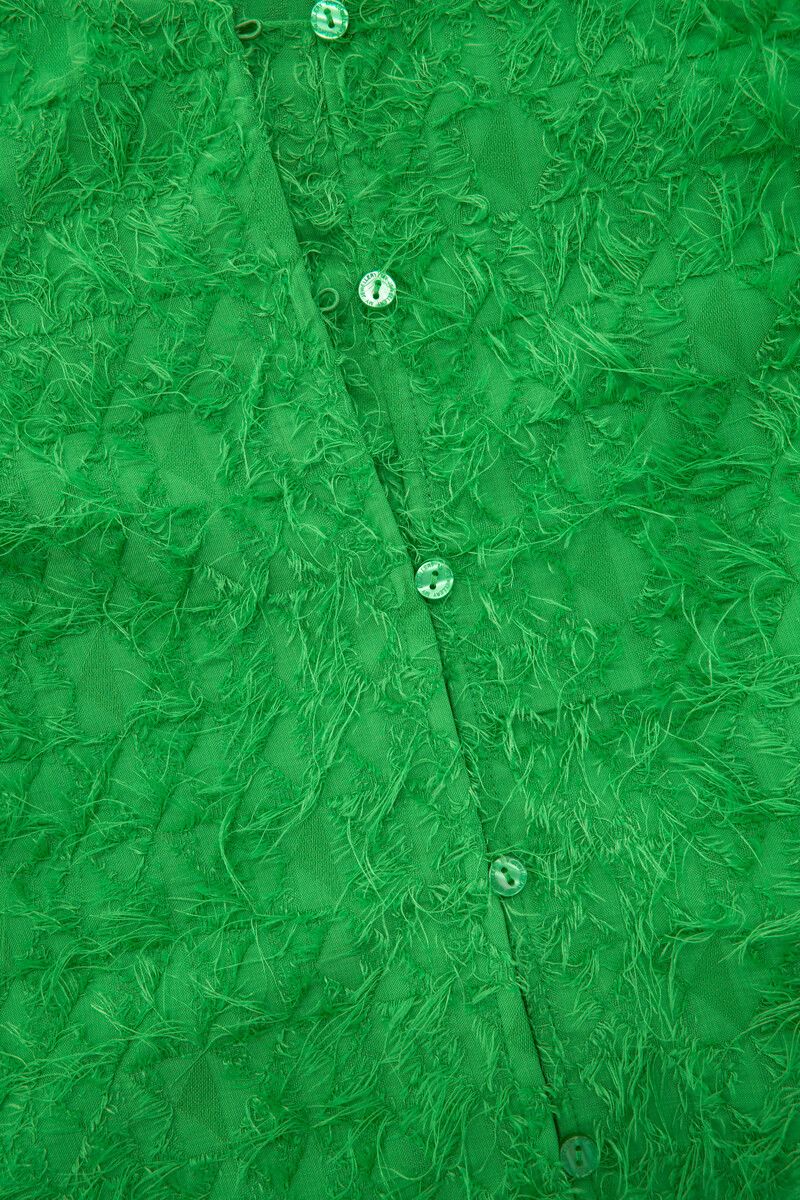 Green furry top with long sleeves | My Jewellery