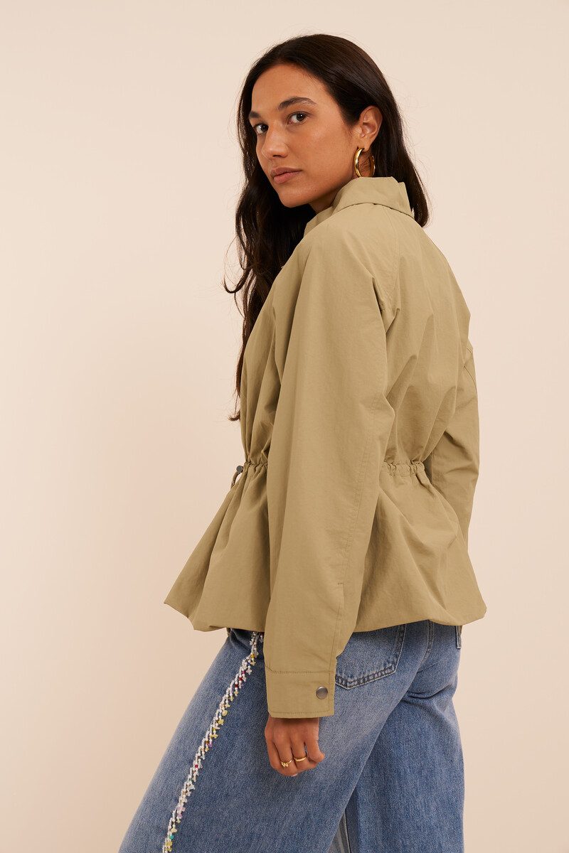 Beige jacket with drawstring waist | My Jewellery