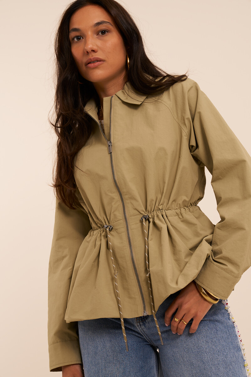 Beige jacket with drawstring waist | My Jewellery