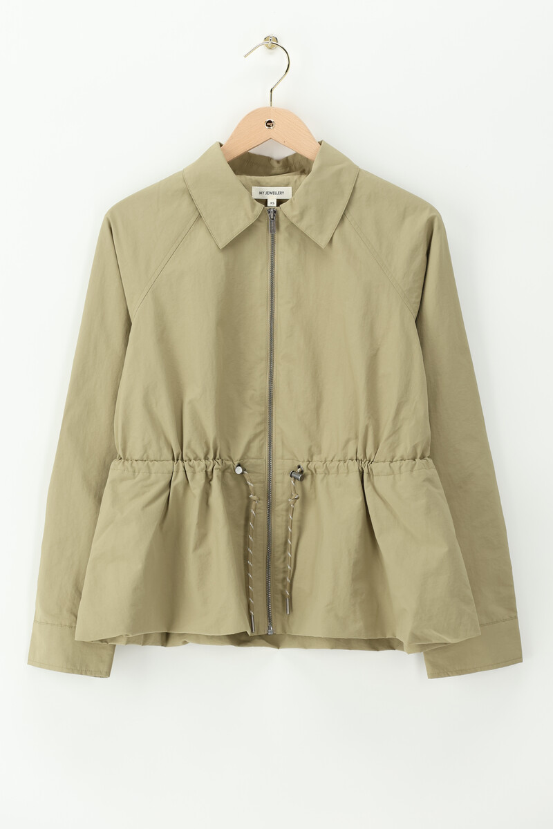 Beige jacket with drawstring waist | My Jewellery