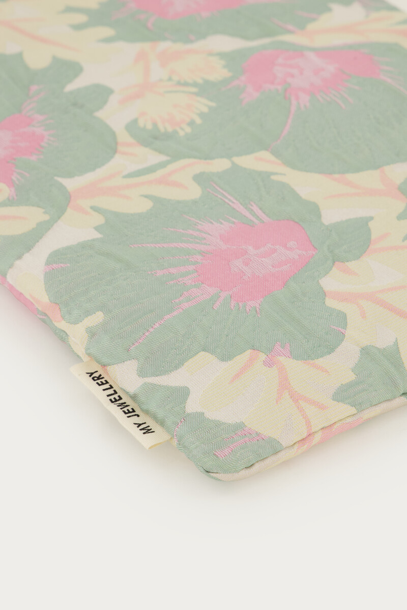 Green jacquard tablet cover | My Jewellery