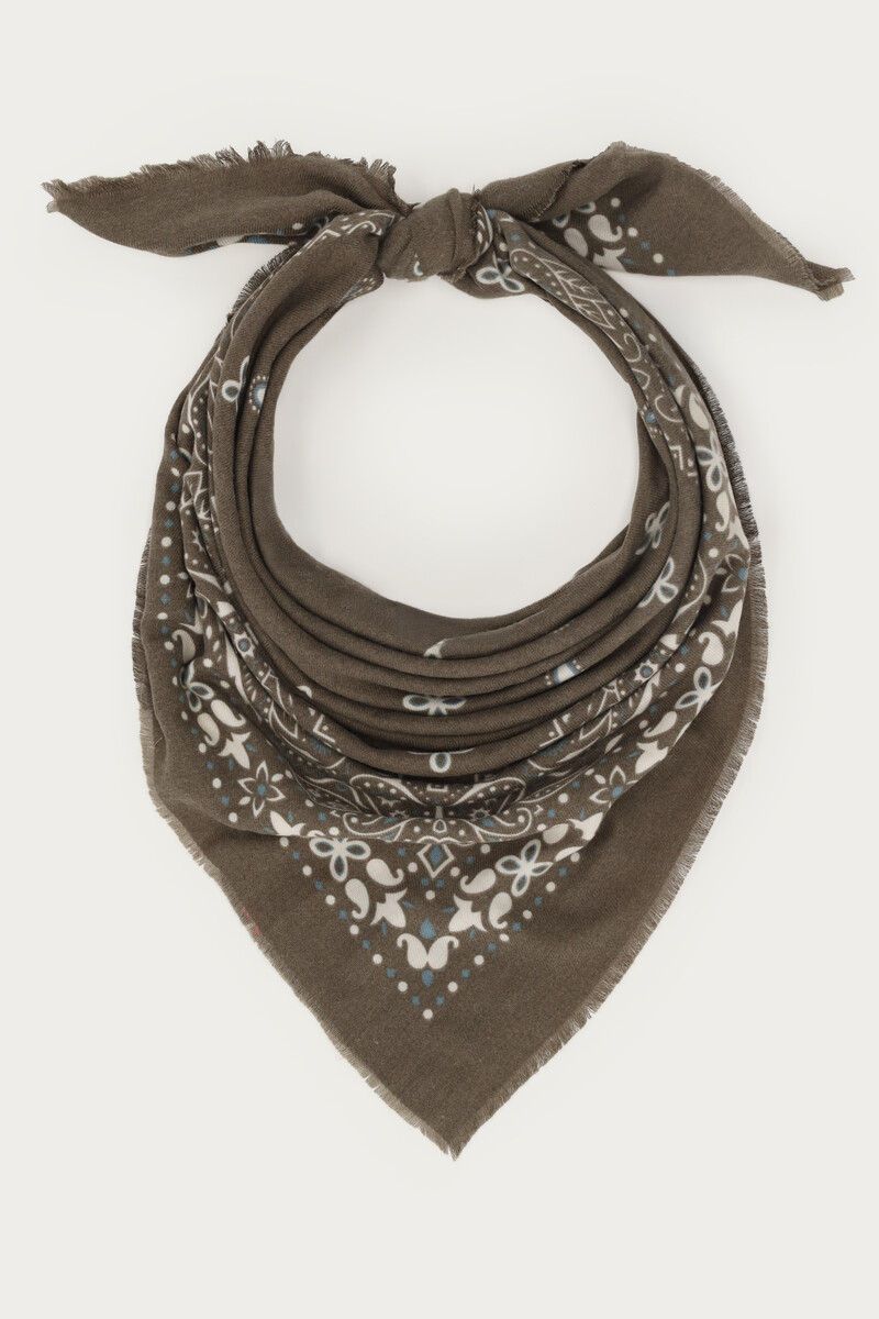 Green large scarf with paisley print | My Jewellery