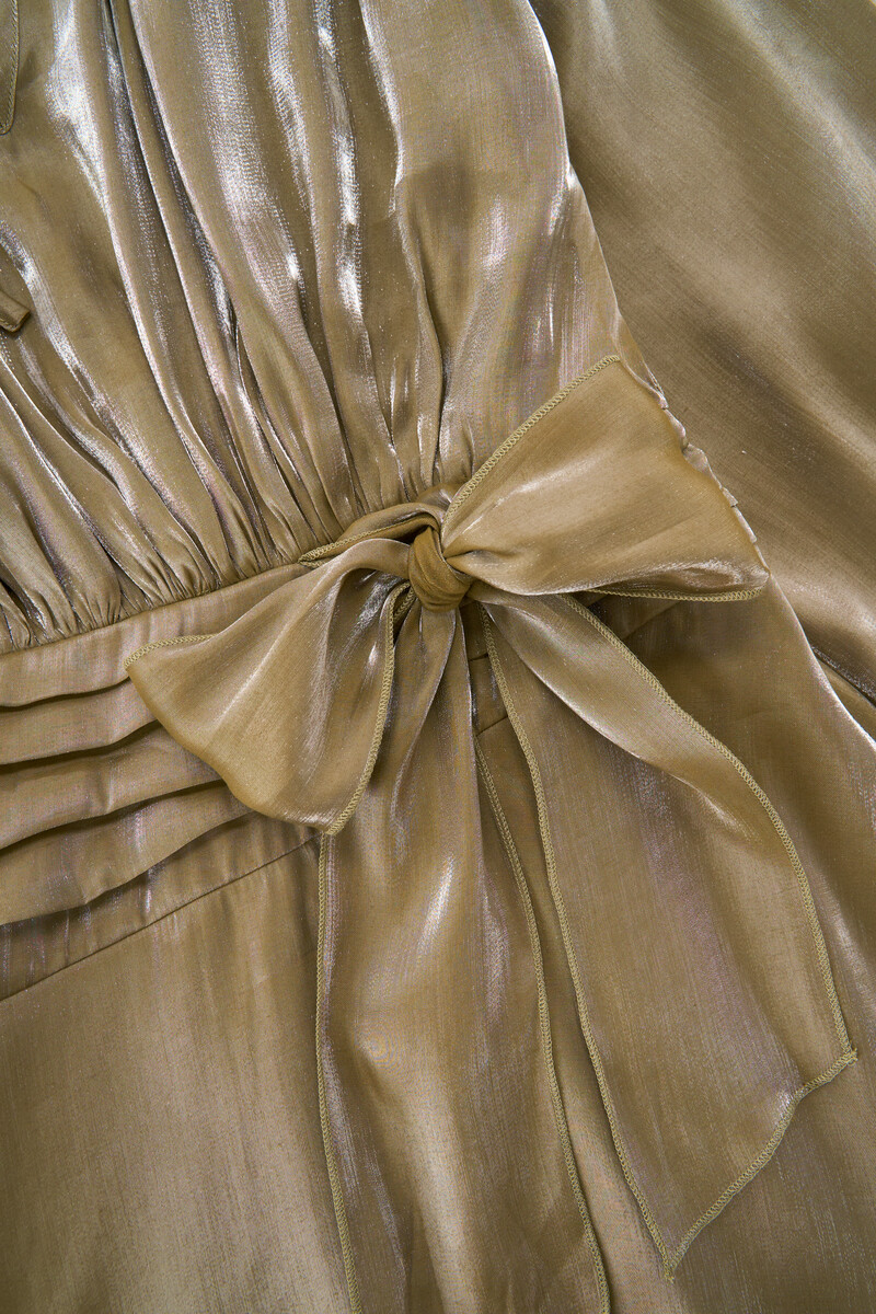 Green layered dress in satin look | My Jewellery