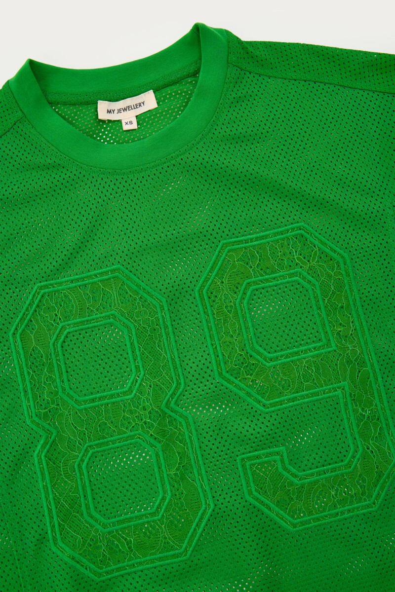 Green baseball T-shirt with long sleeves | My Jewellery