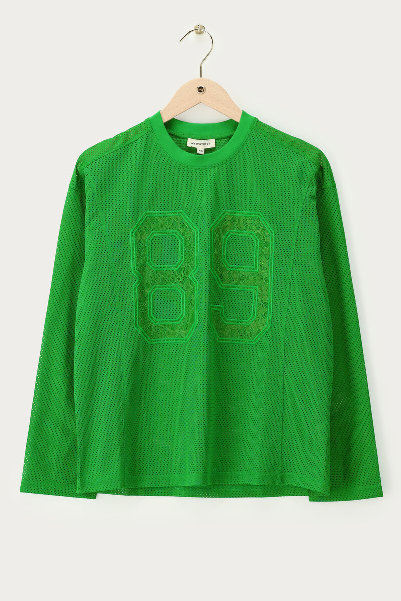 Green baseball T-shirt with long sleeves | My Jewellery