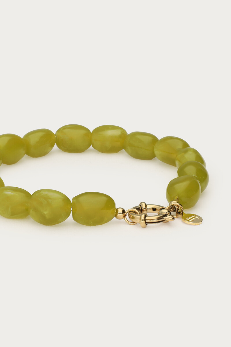 Green minimalist beaded bracelet | My Jewellery