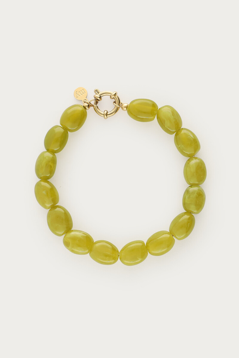Green minimalist beaded bracelet