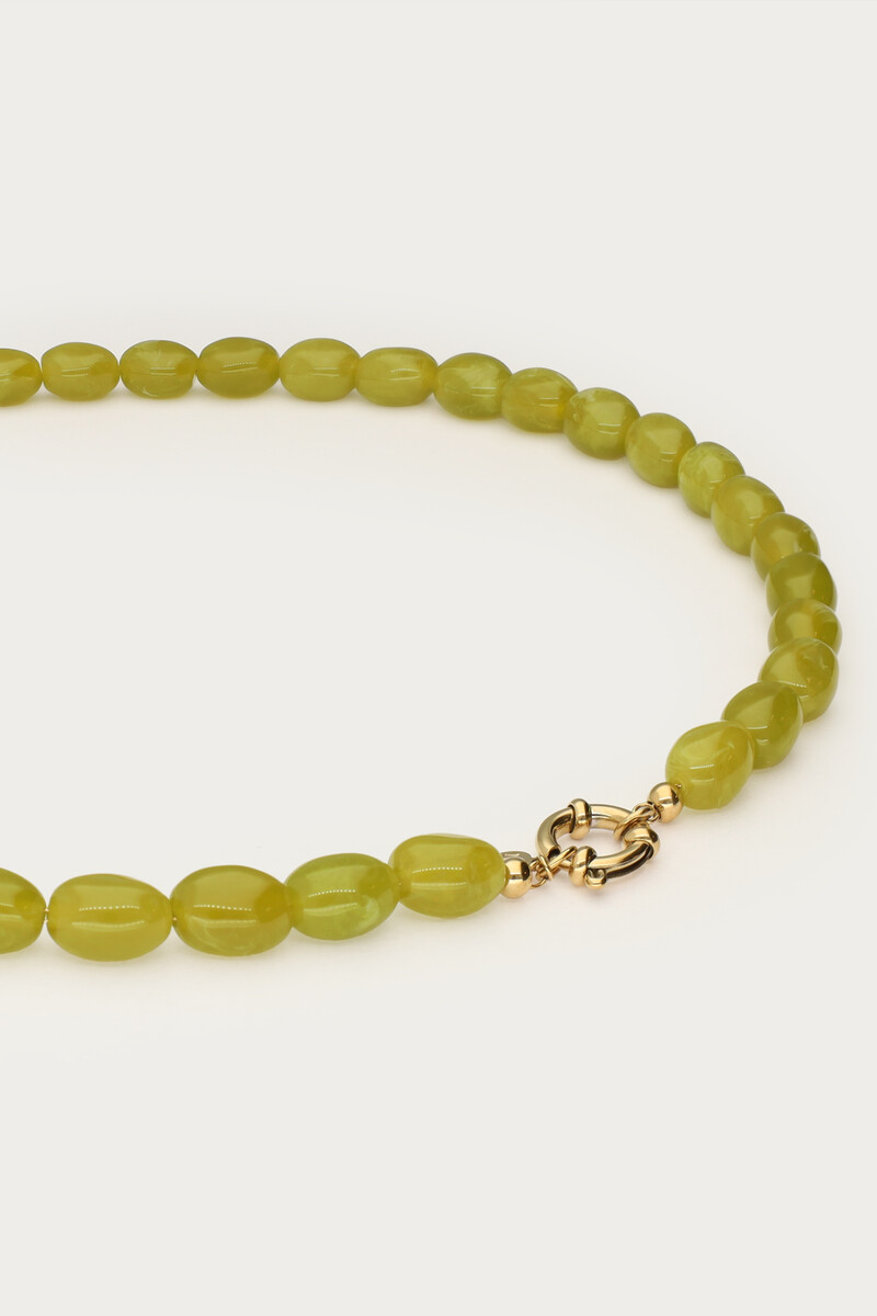 Green minimalist beaded necklace | My Jewellery