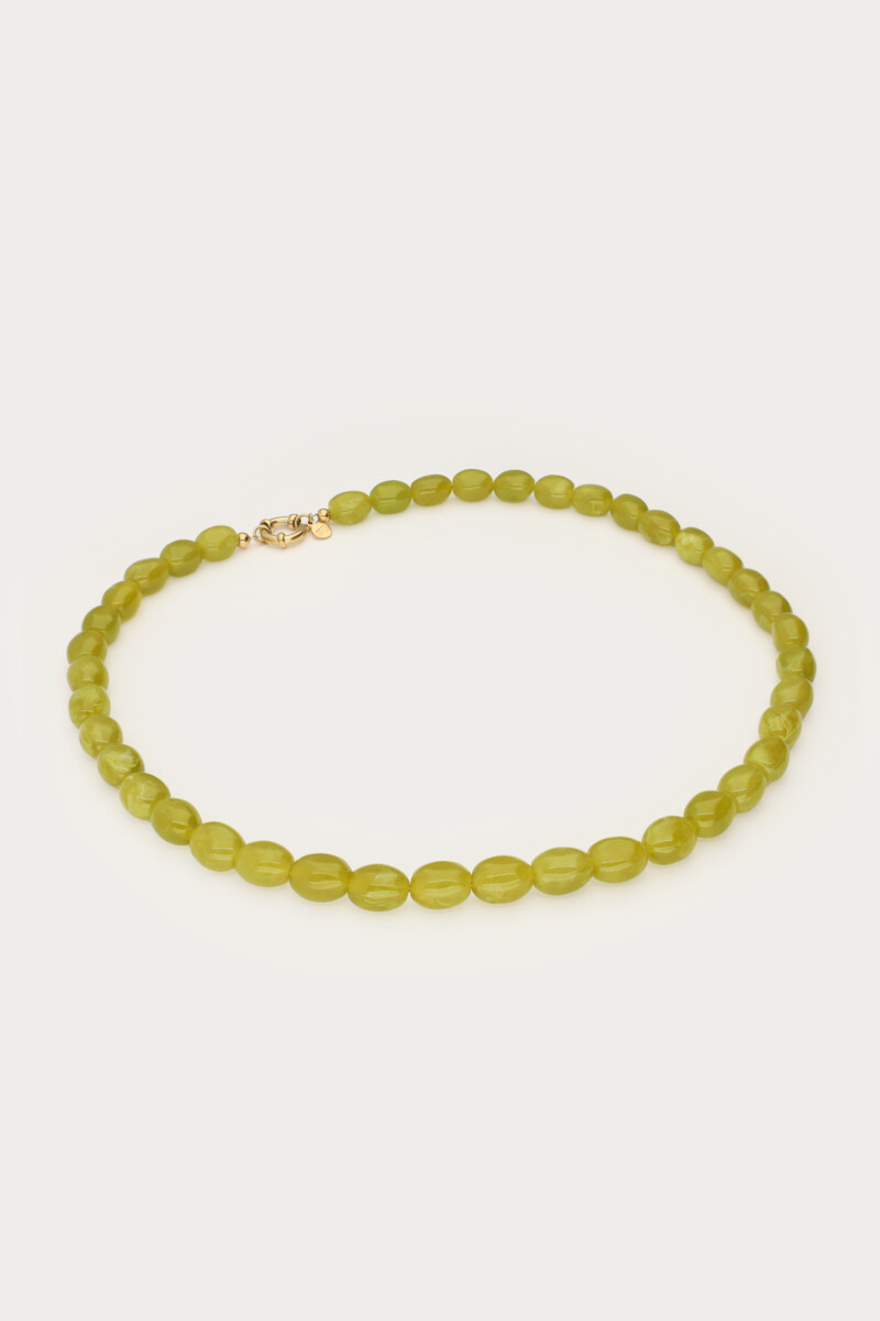 Green minimalist beaded necklace | My Jewellery