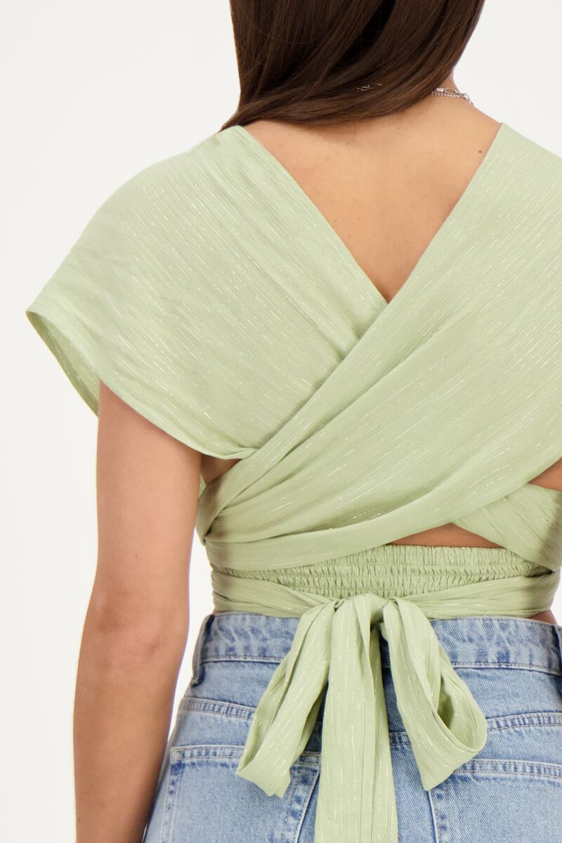 Green multiway top with lurex | My Jewellery