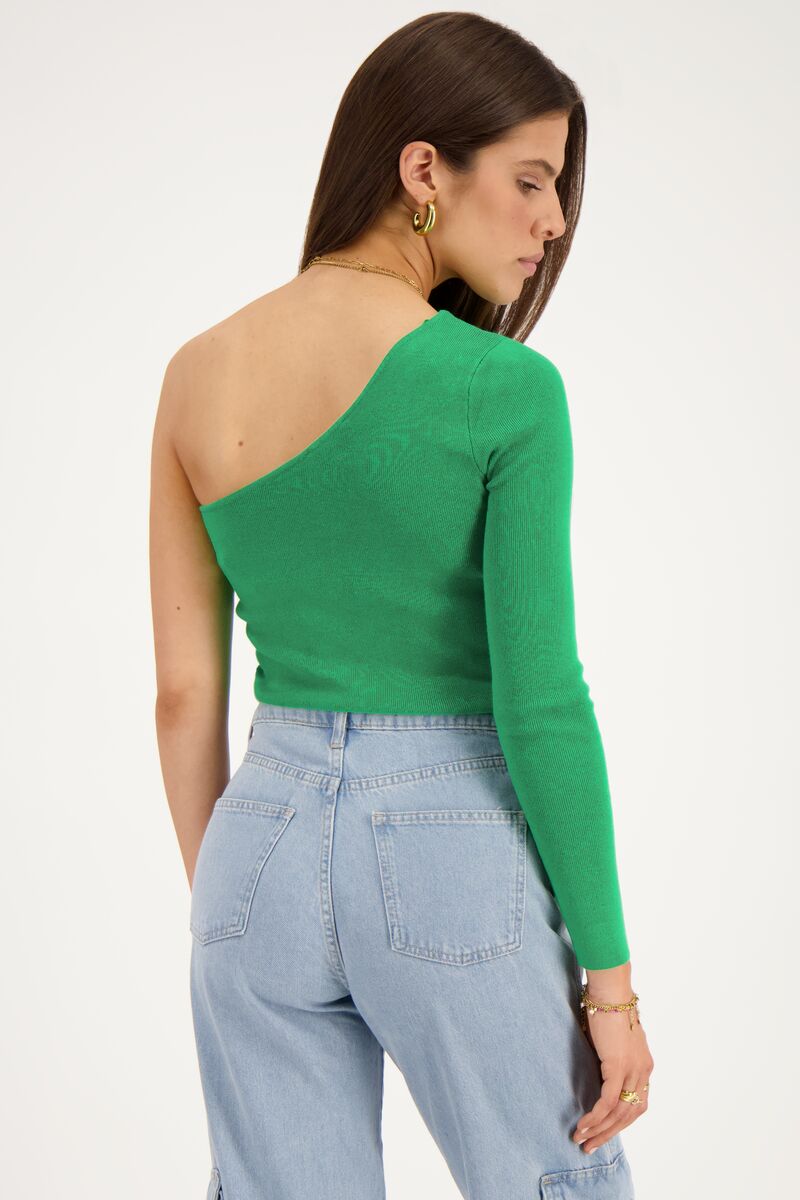 Green one-shoulder top | My Jewellery