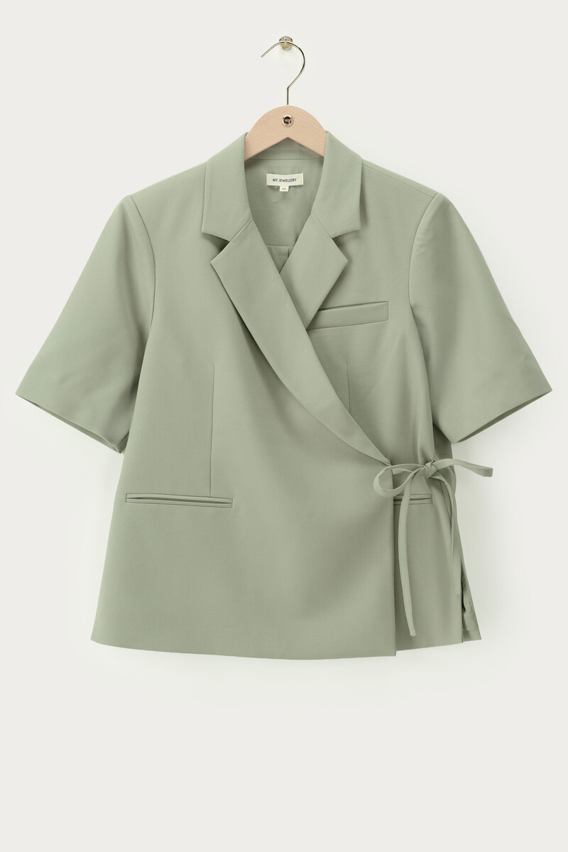 Green oversized blazer with short sleeves | My Jewellery