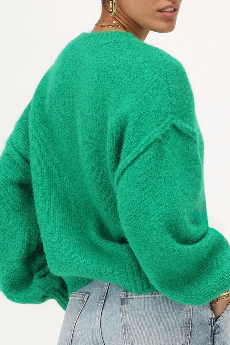 Groene oversized trui met ballon mouwen My Jewellery